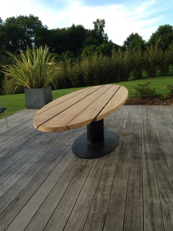 table exterieur metal bois design normandie