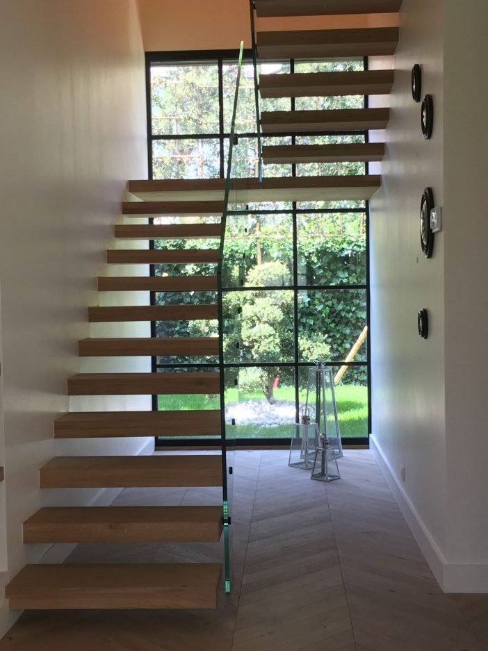 Escalier Suspendu Bois Verre